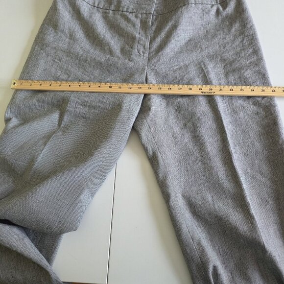 Kasper Dress Pants Womens 18 Heathered Gray Linen Blend Lined Slacks Career VTG - Picture 6 of 16